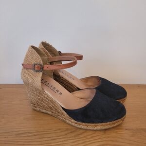 Ateliers Navy Espadrille Wedges Size 7½ (EU 38) Summer Shoes Heels